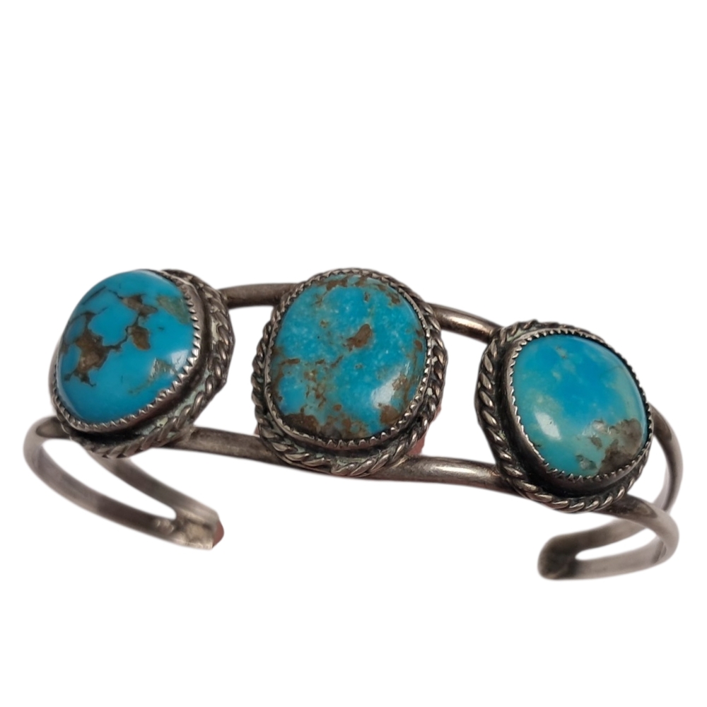 Native American Turquoise and Silver Women's Cuff Bracelet
